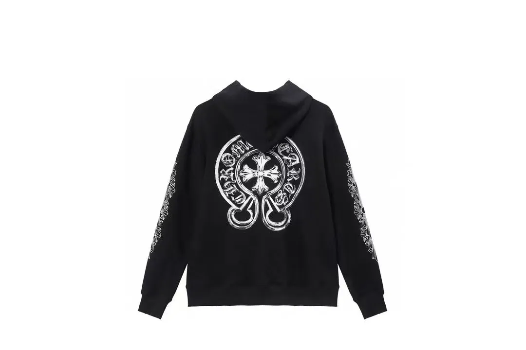 M12—P210 -Chrome Hearts/Chrome Hearts printed sweatshirt cardigan jacket -420 grams of high-density, high-quality wool, soft, delicate and skin-friendly, soft and silky to the touch, warm and skin-friendly -The hardware and zipper accessories are all customized and full of details -Colour: black -Size: S M L XL